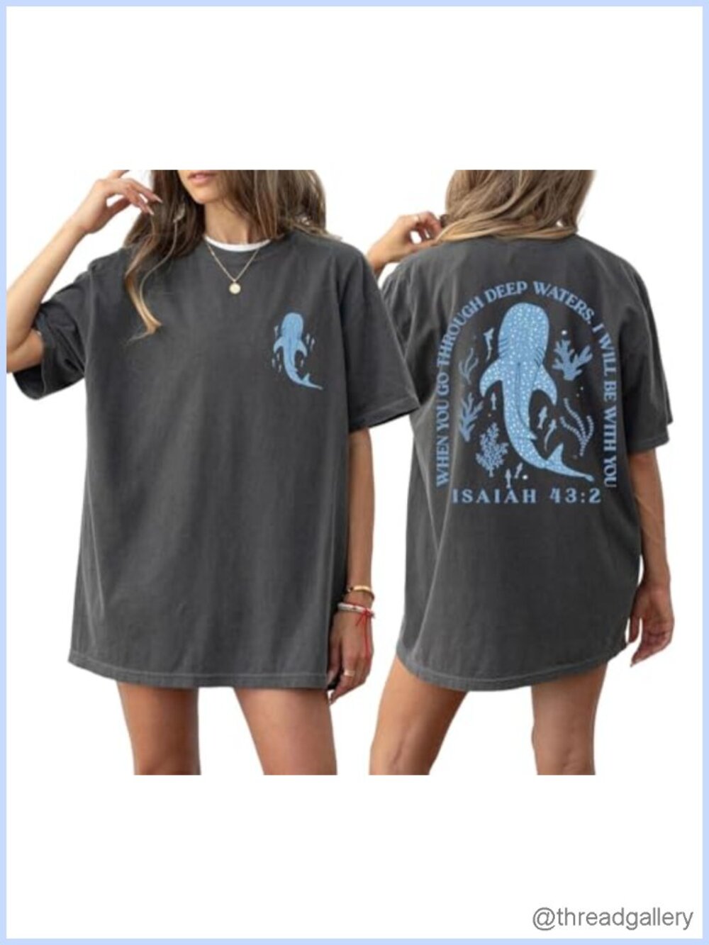 Oversized Christian Faith Bible Verse Graphic Tee Cotton Blend Women's T-Shirt